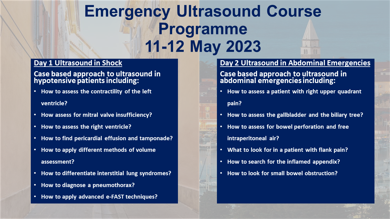 Flyer ultrasound course in Izola